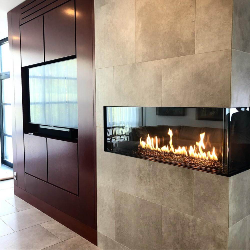 A beautifully installed custom fireplace design showcasing expert craftsmanship 9