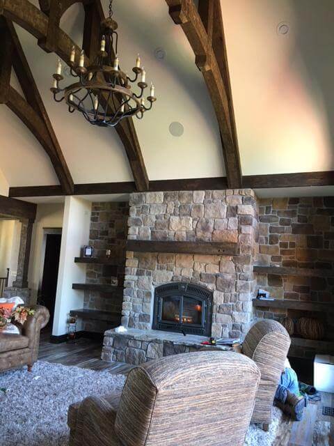 A beautifully installed custom fireplace design showcasing expert craftsmanship 15