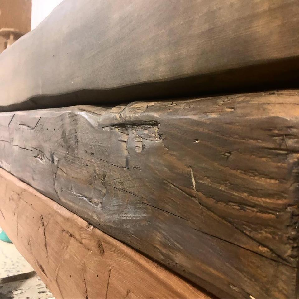 Custom finished wooden mantelpiece