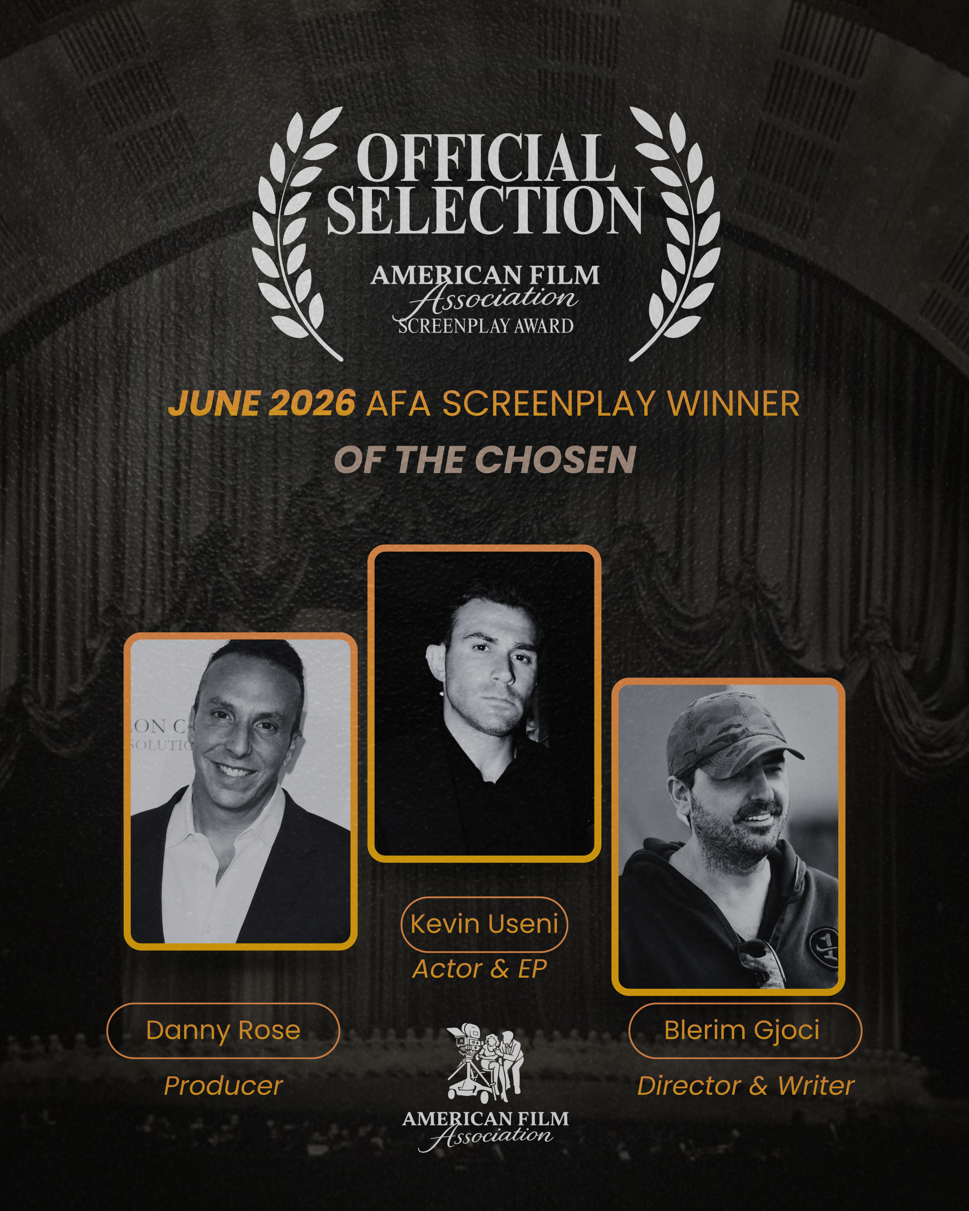 AFA Screenplay Award Official Selection laurel for Of The Chosen, June 2026