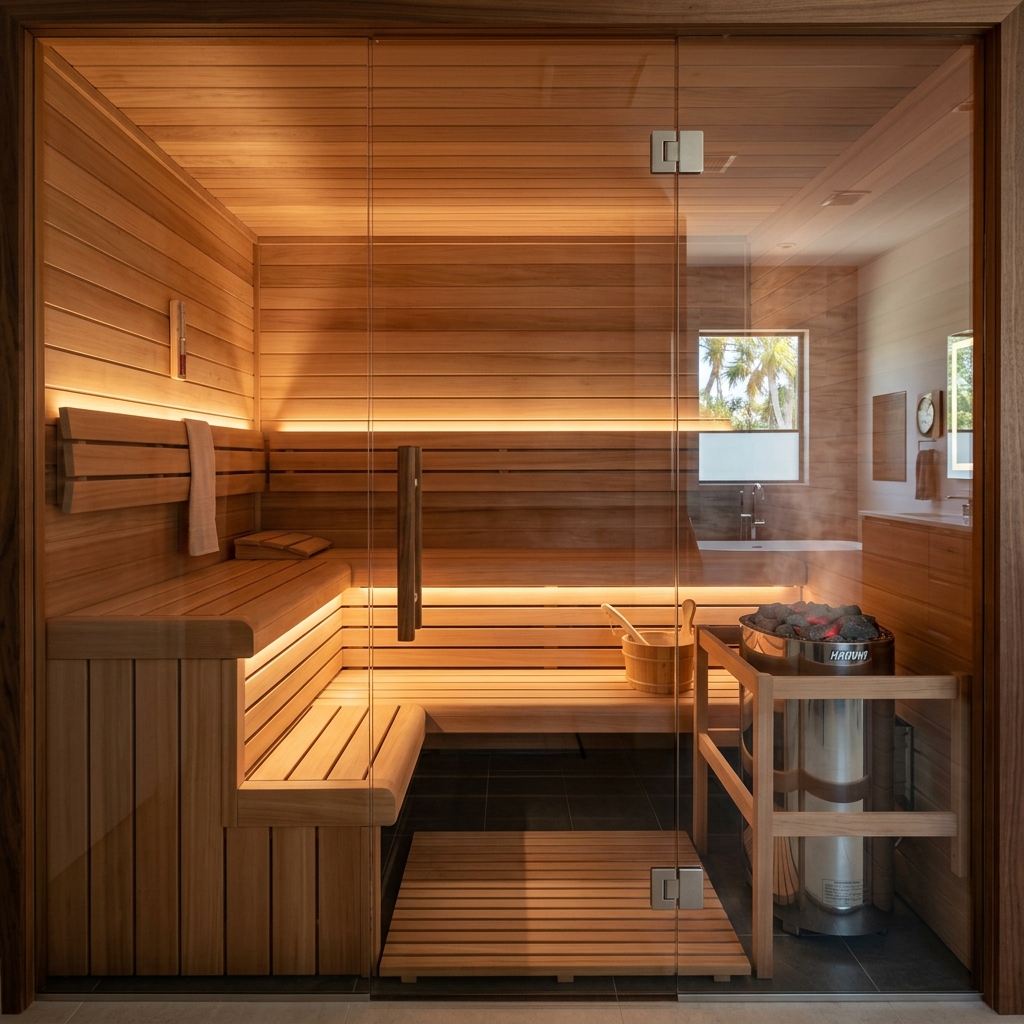 Custom indoor sauna Sarasota build