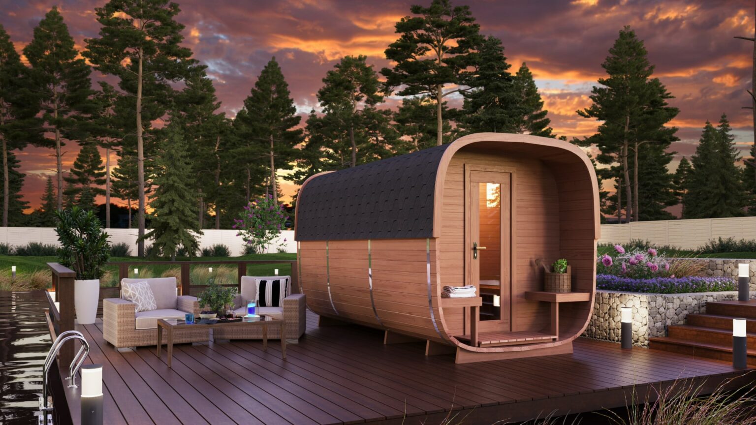 Outdoor cedar cabin sauna Venice FL