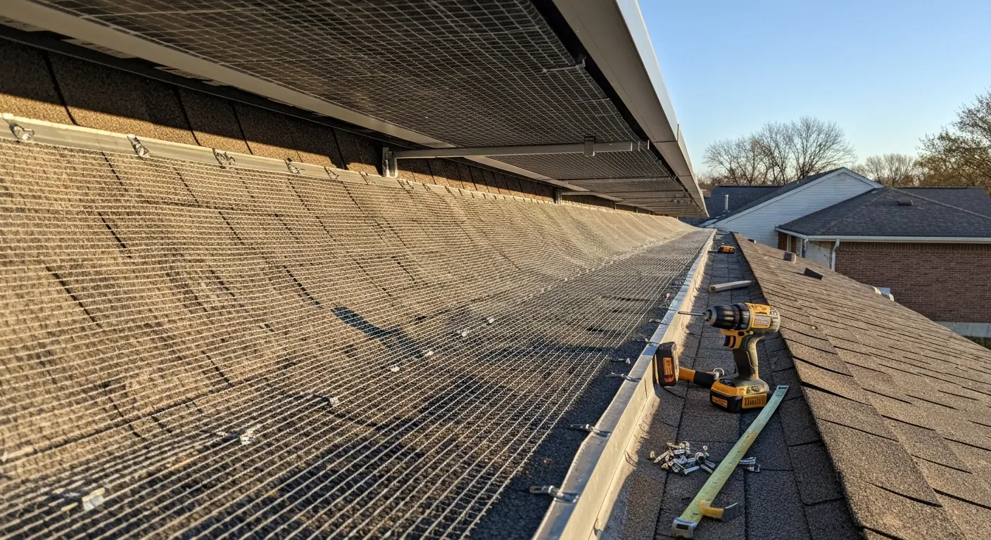 Bird mesh installation on roof eaves