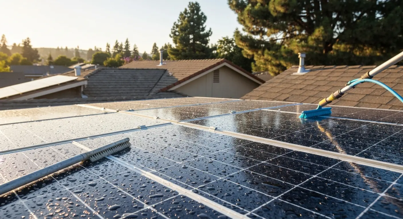 Solar panel cleaning