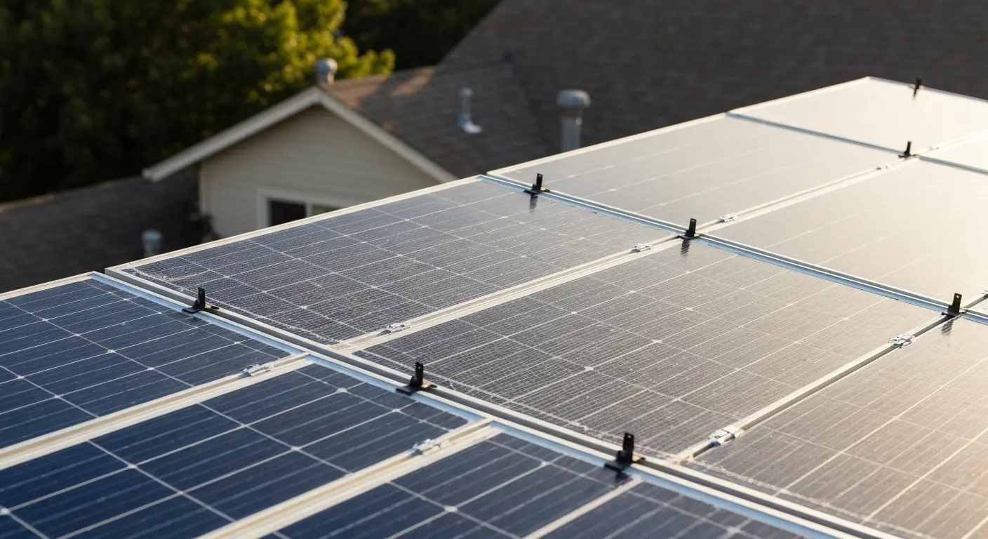 Critter guard installed around solar panel frame