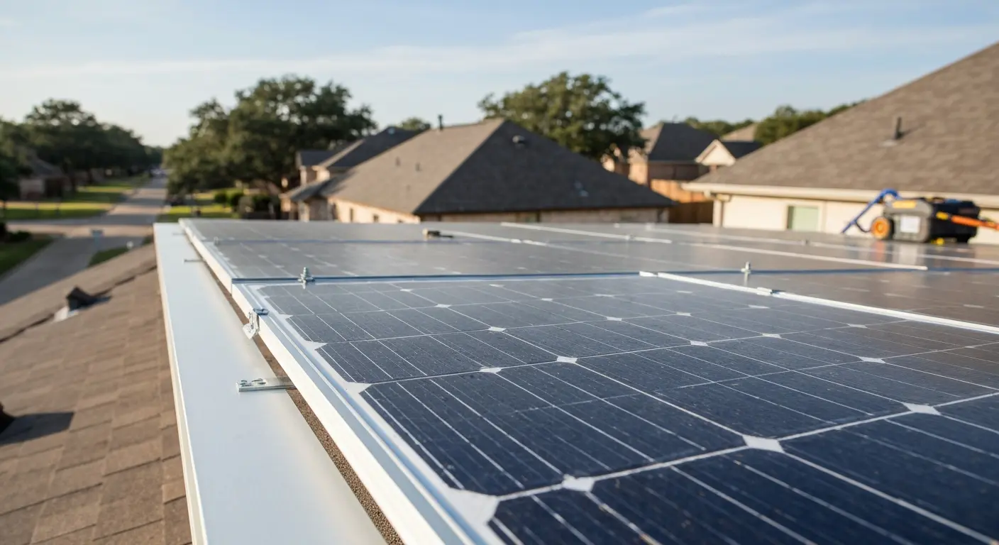 Pigeon mesh screen installation around solar panels