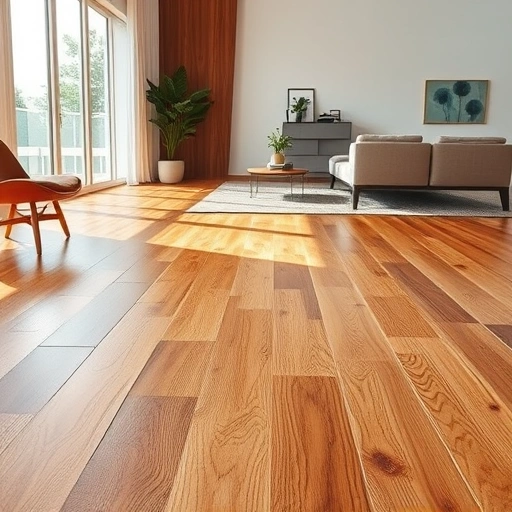 Completed wood flooring installation in Cashion, OK with warm oak tones, modern interior, and natural light accents.