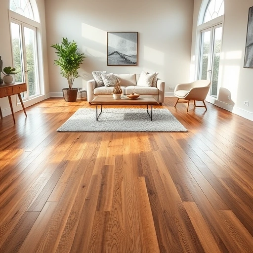 Polished hardwood floor installation in a stylish Harrah OK room with modern decor and natural lighting.