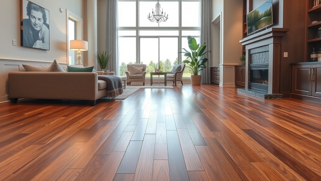 Flooring installation in a modern living room in Edmond, OK.