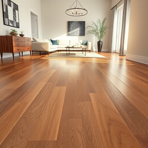 Quarter round trim installed perfectly on hardwood floors in a modern living room, showcasing quality craftsmanship.