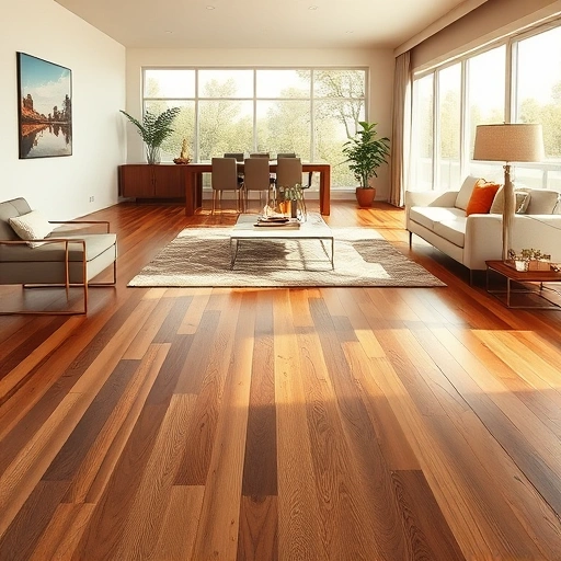 Elegant interior in Guthrie, OK, featuring rich hardwood flooring, modern furnishings, and natural light.