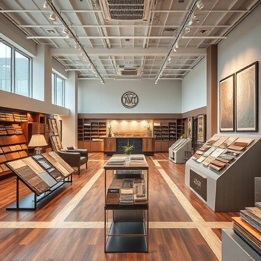 Showroom featuring high-quality hardwood, laminate, tile, and carpet flooring with elegant displays and natural light.