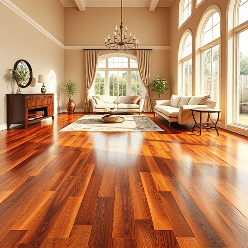 Spacious room with rich hardwood flooring, neutral walls, and elegant decor in Arcadia, OK, highlighting quality craftsmanship.