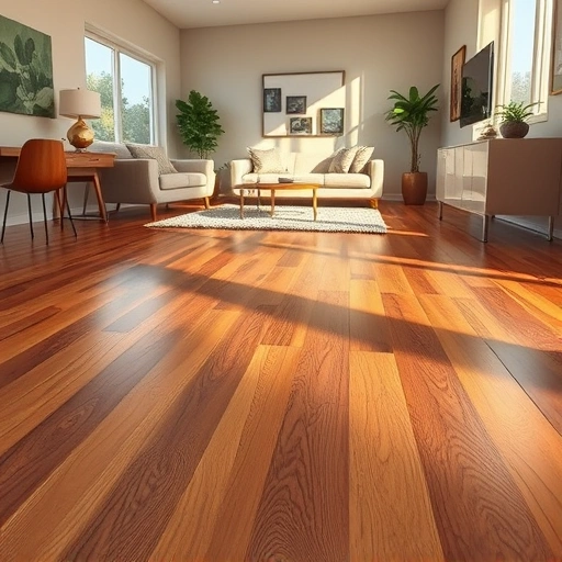 Completed hardwood flooring installation in Del City OK with polished finish and modern decor in inviting living space.