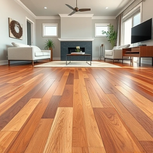 Hardwood floor joist repair in a modern Oklahoma City living room showcasing rich wood textures and seamless integration.