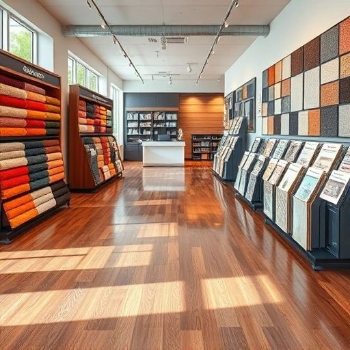 Flooring showroom in Nicoma Park OK displaying hardwood, tile, and carpet samples in a bright, inviting space.