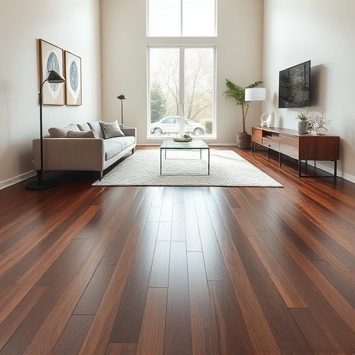 Modern living space in Warr Acres OK featuring dark hardwood flooring, stylish decor, and natural light.