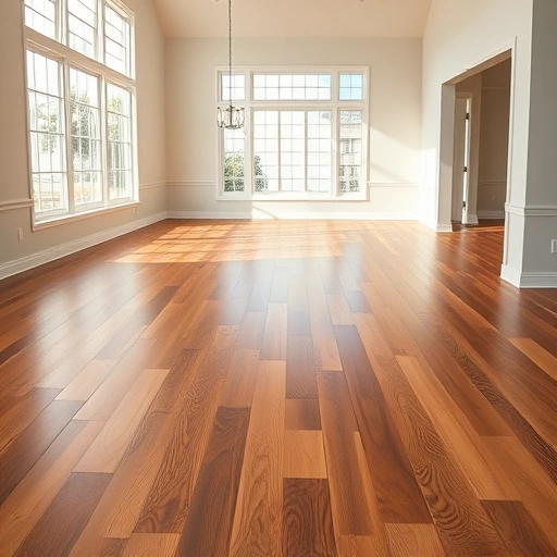 Spacious room with natural light highlighting rich hardwood flooring, seamless grain patterns, and clean baseboard transitions.
