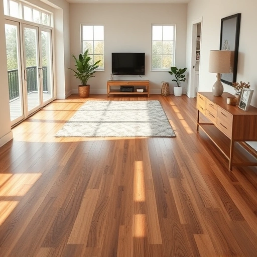 Elegant flooring installation in Union City OK featuring rich hardwood and modern ceramic tiles under natural light.