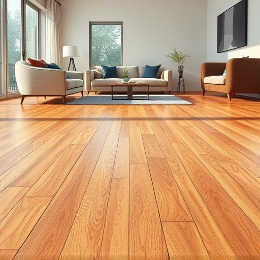 Hardwood floor repair in a modern living space with rich finish and natural light showcasing expert craftsmanship.