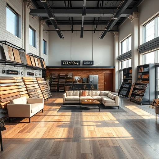Showroom for flooring sales and installation in Newalla, OK with diverse flooring options and modern design elements.