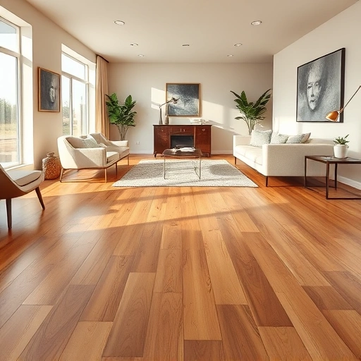 Beautiful hardwood flooring installation in a spacious room with modern decor and natural light in Luther, OK.