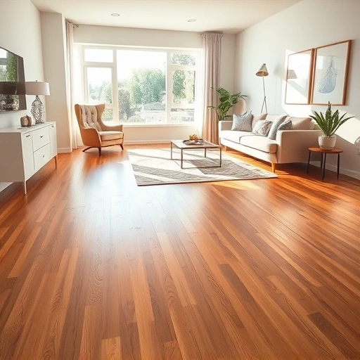 Spacious living room in El Reno, OK with polished hardwood floors, natural light, and stylish decor accents.
