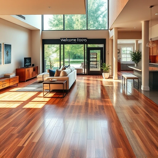 Flooring installation in Piedmont, OK featuring hardwood in a living room and polished tiles in a commercial space.