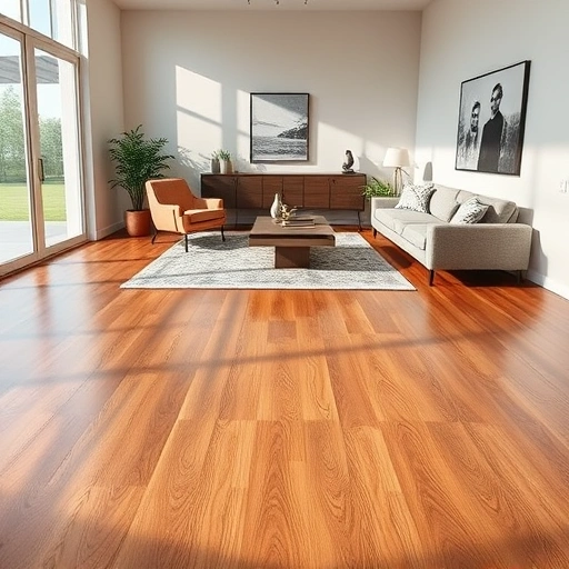 Stylish Yukon, OK interior featuring polished hardwood flooring, minimalistic furniture, and natural light accents.