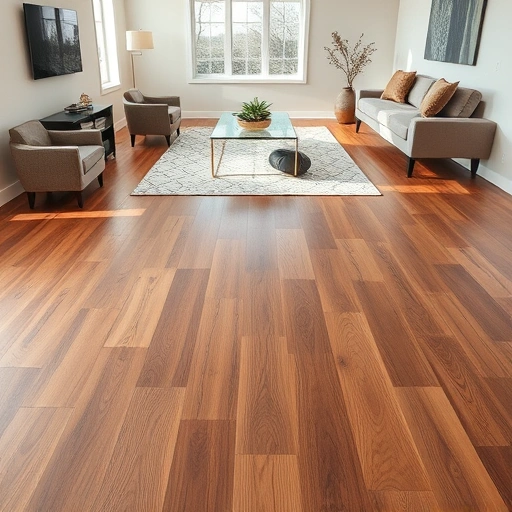 Perfectly installed hardwood and tile flooring in Blanchard, OK, showcasing rich textures and minimalistic decor.