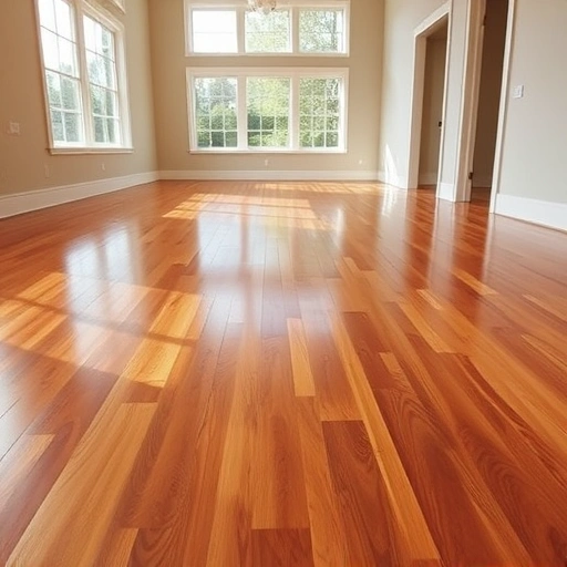 Spacious room with warm hardwood flooring, large windows, neutral walls, and modern baseboards in Oklahoma City.