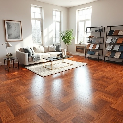 Luxurious modern living room in Nichols Hills, OK with polished hardwood floors and elegant minimalist decor.
