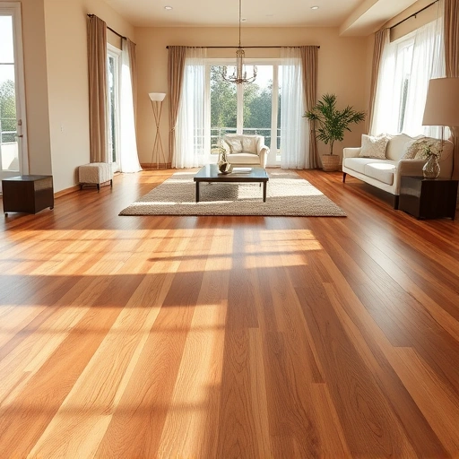 Completed hardwood flooring installation in Cashion OK, showcasing rich oak planks, natural light, and stylish decor.