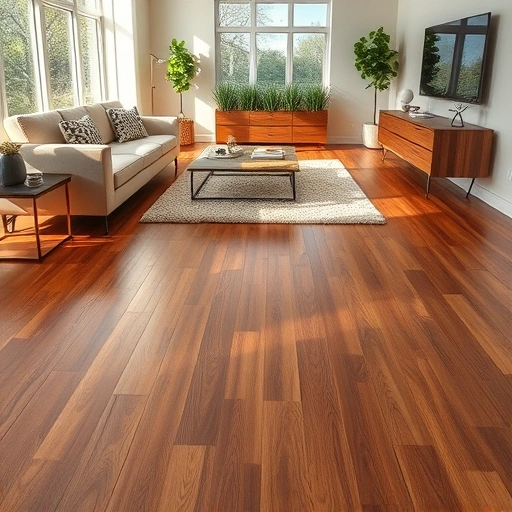 Elegant hardwood flooring shines in a modern Tuttle OK living space with stylish furniture and natural light.