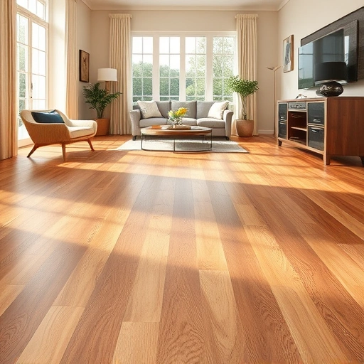 Beautiful hardwood floor installation in Arcadia OK showcasing rich wood grain and elegant room decor.