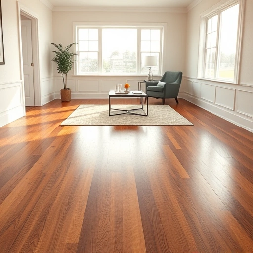 Showcasing polished hardwood flooring installation in Norman, OK with elegant baseboards and minimalist furniture in a bright room.