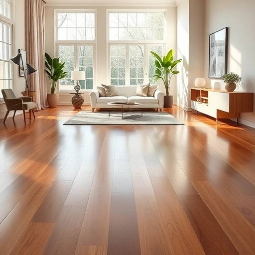 Beautiful hardwood flooring installation in a modern living space with natural light and elegant decor in Nichols Hills OK