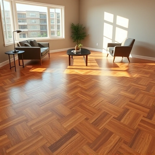 Polished hardwood floor in Blanchard OK with modern decor and natural light creating an elegant atmosphere.