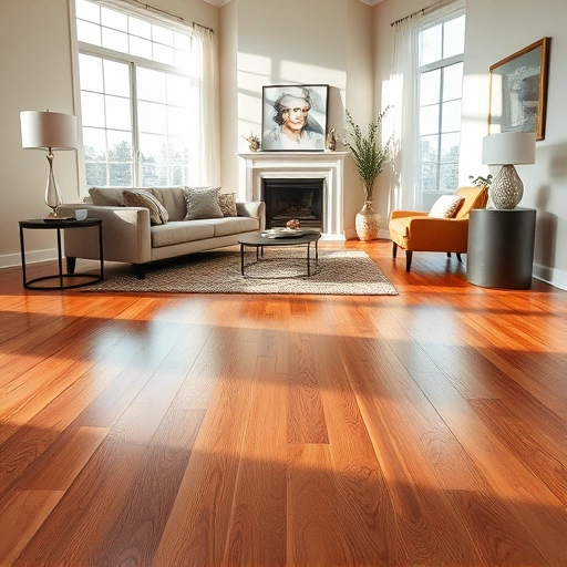 Completed hardwood flooring installation in Goldsby OK showcasing polished wood and elegant interior decor.