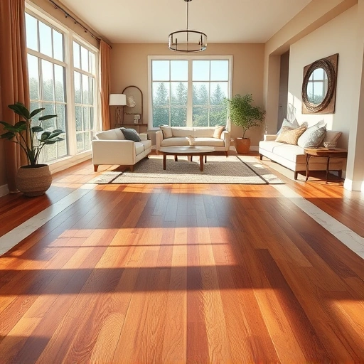 Completed hardwood and tile flooring in a modern Midwest City living room with natural light and stylish decor.