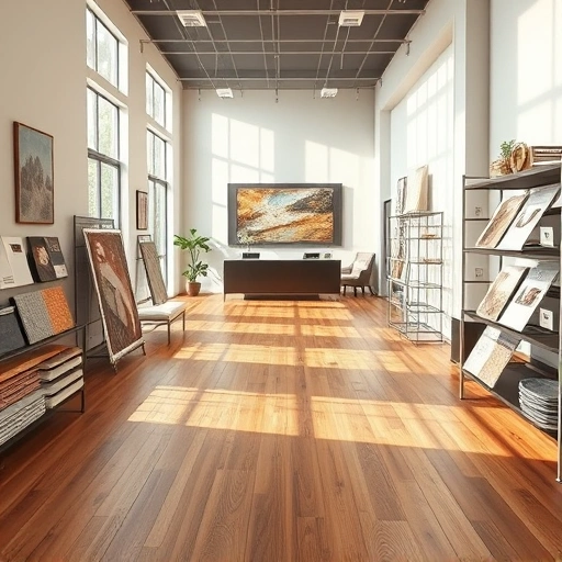 Showroom for Flooring Sales and Installation Services in Goldsby, OK, featuring hardwood, vinyl, and tile displays.