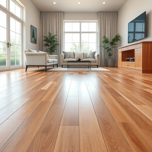 Hardwood floor joist repair in a modern Oklahoma City home, highlighting rich grain patterns and quality craftsmanship.