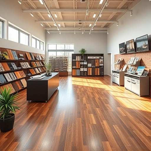 Flooring showroom in Tuttle, OK showcasing hardwood, laminate, tile, and carpet in a stylish, inviting atmosphere.