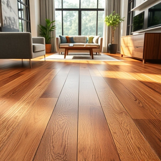 Hardwood floor seam repair in Oklahoma City highlighting seamless finish and rich textures in a modern interior setting.