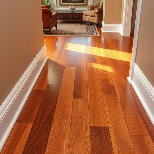 Completed baseboard installation alongside polished hardwood floors in an elegant Oklahoma City interior space.