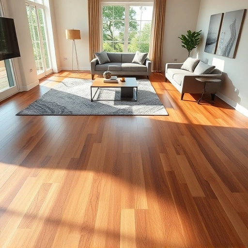 Stunning hardwood flooring installation in Lexington, OK, featuring warm tones, minimalist decor, and ample natural light.