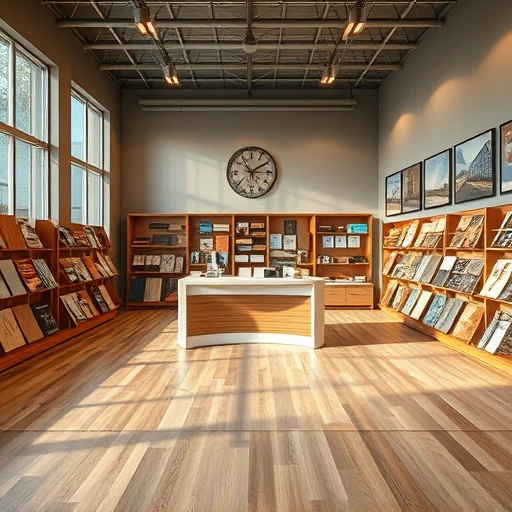 Flooring showroom in Newcastle, OK with various hardwood, tile, and carpet samples displayed elegantly.