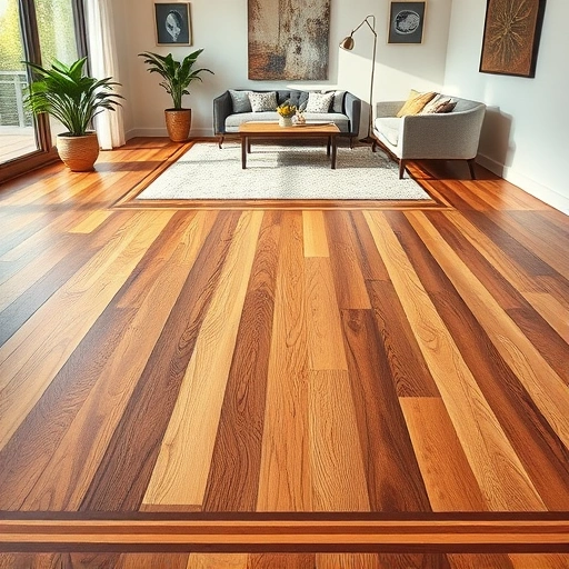 Hardwood floor border inlay installation in Oklahoma City featuring intricate designs, rich wood grain, and elegant decor.