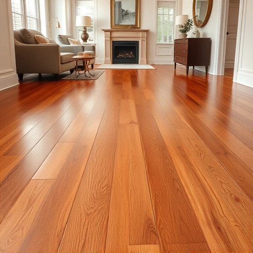 Stunning hardwood floor in Bridge Creek OK with rich tones, smooth finish, and elegant baseboards in modern interior.
