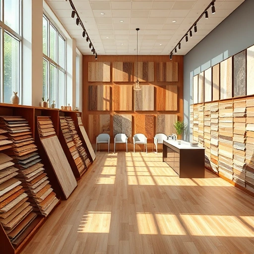 Showroom for flooring sales in Noble, OK featuring hardwood, laminate, tile, and carpet in a warm, inviting design.